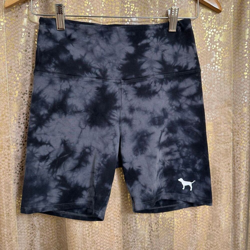 PINK Victorias Secret Gray Black Tie Dye Cotton Bike Shorts Small